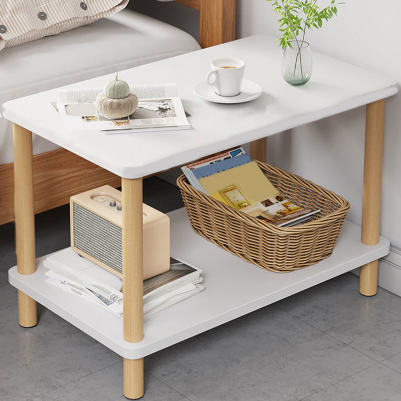 Scandinavian Open Storage Accent Table Nightstand 21" Tall with Legs White 1 Piece Clearhalo 'Bedroom Furniture' 'furn' 'furn_night_stand' 'Furniture' 'night_stand' 'Nightstands' 7782403