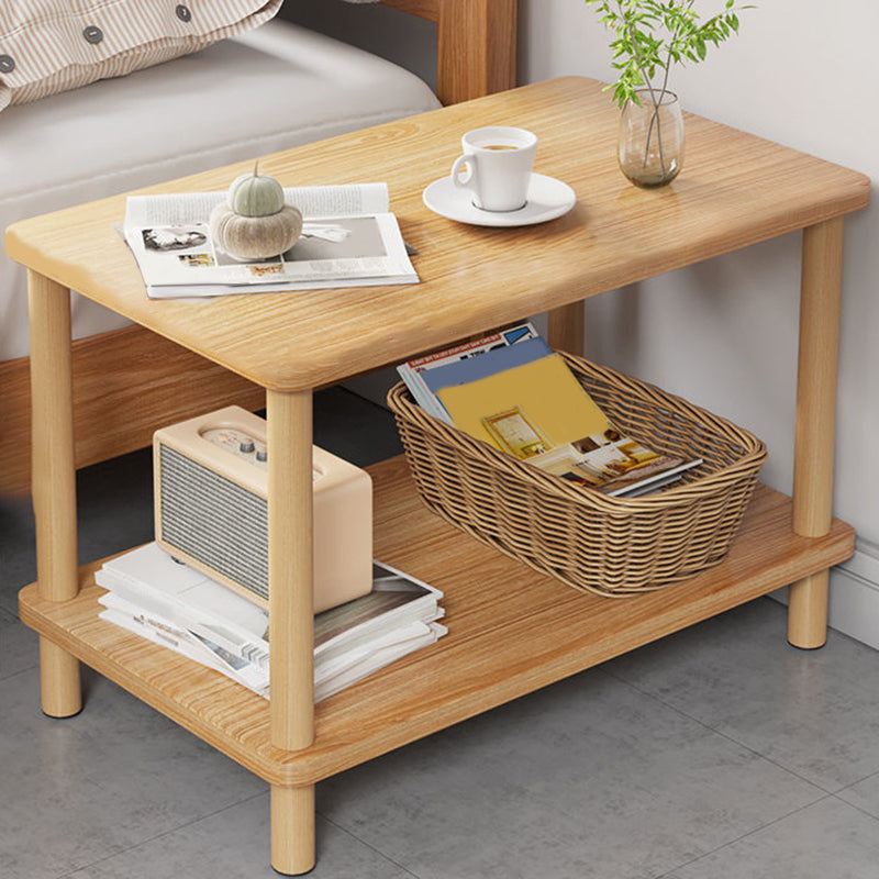 Scandinavian Open Storage Accent Table Nightstand 21" Tall with Legs Natural 1 Piece Clearhalo 'Bedroom Furniture' 'furn' 'furn_night_stand' 'Furniture' 'night_stand' 'Nightstands' 7782407