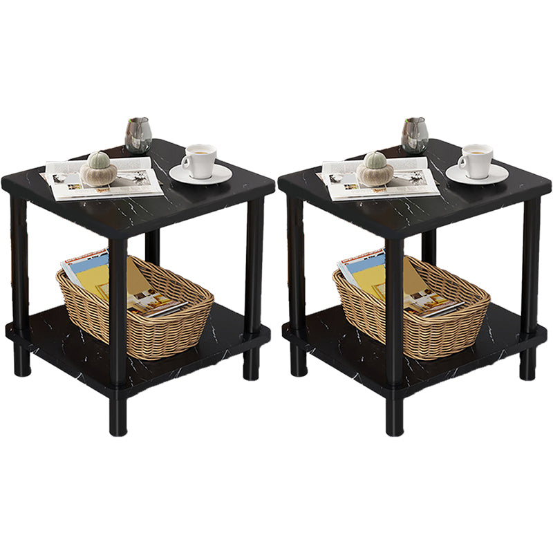 Scandinavian Open Storage Accent Table Nightstand 21" Tall with Legs Black 2 Piece Set Clearhalo 'Bedroom Furniture' 'furn' 'furn_night_stand' 'Furniture' 'night_stand' 'Nightstands' 7782409