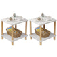 Scandinavian Open Storage Accent Table Nightstand 21" Tall with Legs White 2 Piece Set Clearhalo 'Bedroom Furniture' 'furn' 'furn_night_stand' 'Furniture' 'night_stand' 'Nightstands' 7782411