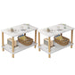 Scandinavian Open Storage Accent Table Nightstand 21" Tall with Legs White 2 Piece Set Clearhalo 'Bedroom Furniture' 'furn' 'furn_night_stand' 'Furniture' 'night_stand' 'Nightstands' 7782416