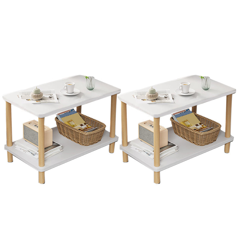 Scandinavian Open Storage Accent Table Nightstand 21" Tall with Legs White 2 Piece Set Clearhalo 'Bedroom Furniture' 'furn' 'furn_night_stand' 'Furniture' 'night_stand' 'Nightstands' 7782416