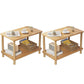 Scandinavian Open Storage Accent Table Nightstand 21" Tall with Legs Natural 2 Piece Set Clearhalo 'Bedroom Furniture' 'furn' 'furn_night_stand' 'Furniture' 'night_stand' 'Nightstands' 7782418