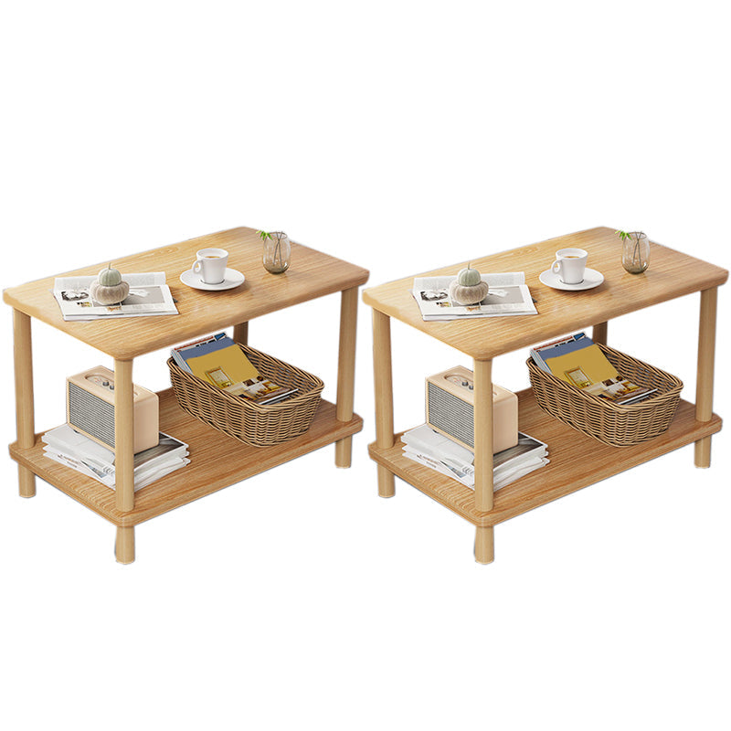 Scandinavian Open Storage Accent Table Nightstand 21" Tall with Legs Natural 2 Piece Set Clearhalo 'Bedroom Furniture' 'furn' 'furn_night_stand' 'Furniture' 'night_stand' 'Nightstands' 7782418