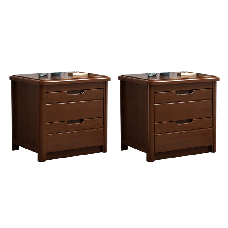 Comodino contemporaneo comodino in legno massiccio con 2 cassetti