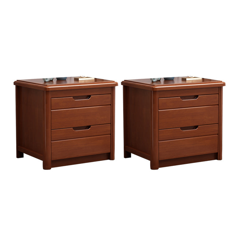 Comodino contemporaneo comodino in legno massiccio con 2 cassetti