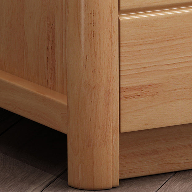 Comodino contemporaneo comodino in legno massiccio con 2 cassetti