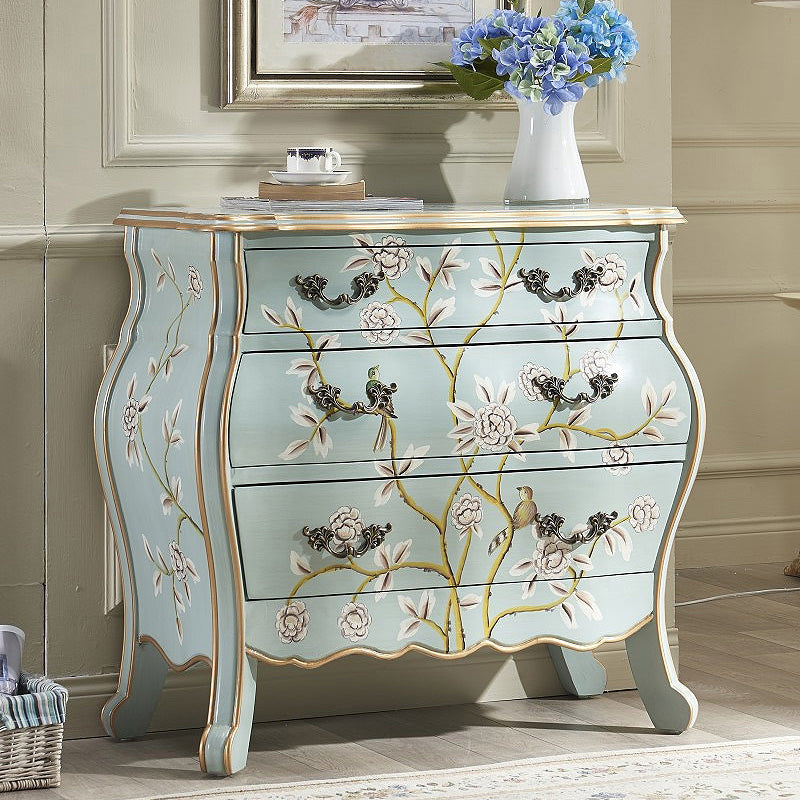 French Country Horizontal Storage Chest with Drawers for Home