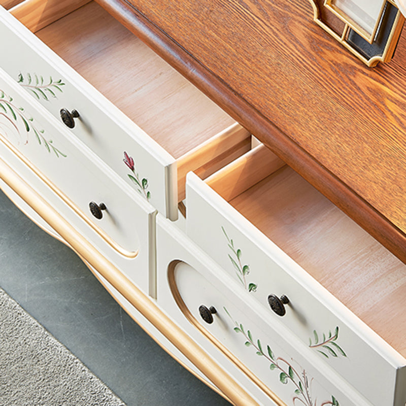 家のための引き出し付きの白いフランスの田舎の木材貯蔵箱