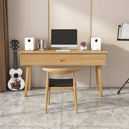Modern Style Natural Piano Table Solid Wood Parsons Base Computer Desk Clearhalo 'furn' 'furn_office_desk' 'Furniture' 'Office Desks' 'Office Furniture' 'office_desk' 7782635
