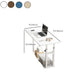 Contemporary Home Writing Desk Rectangular Office Desk with Caster Wheels