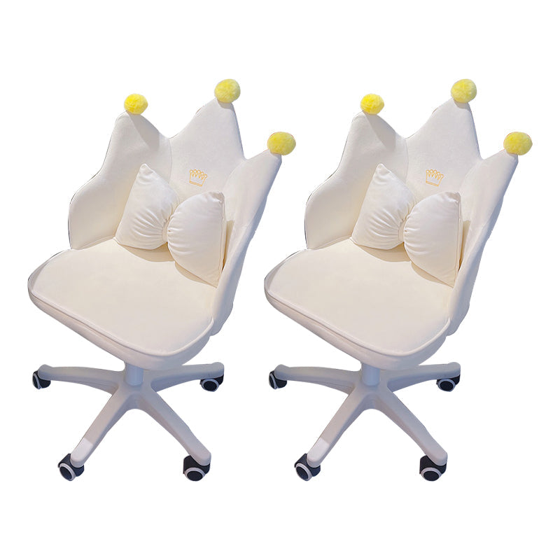 Modern Office Chair No Distressing Ergonomic Chair with Wheels Off-White 2 Piece Set Clearhalo 'furn' 'furn_office_chair' 'Furniture' 'Office Chairs' 'Office Furniture' 'office_chair' 7783214