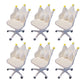 Modern Office Chair No Distressing Ergonomic Chair with Wheels Off-White 6 Piece Set Clearhalo 'furn' 'furn_office_chair' 'Furniture' 'Office Chairs' 'Office Furniture' 'office_chair' 7783219