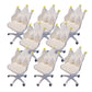 Modern Office Chair No Distressing Ergonomic Chair with Wheels Off-White 8 Piece Set Clearhalo 'furn' 'furn_office_chair' 'Furniture' 'Office Chairs' 'Office Furniture' 'office_chair' 7783221