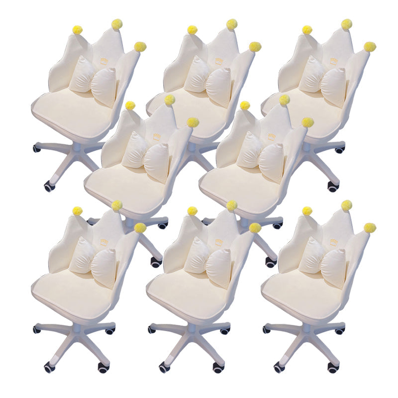 Modern Office Chair No Distressing Ergonomic Chair with Wheels Off-White 8 Piece Set Clearhalo 'furn' 'furn_office_chair' 'Furniture' 'Office Chairs' 'Office Furniture' 'office_chair' 7783221