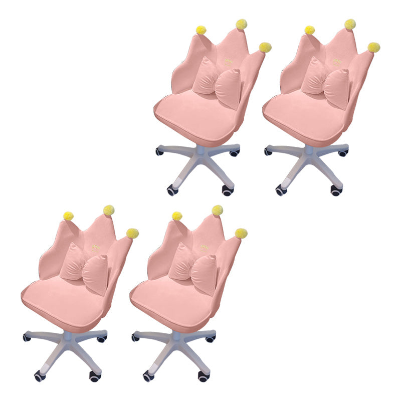 Modern Office Chair No Distressing Ergonomic Chair with Wheels Pink 4 Piece Set Clearhalo 'furn' 'furn_office_chair' 'Furniture' 'Office Chairs' 'Office Furniture' 'office_chair' 7783226