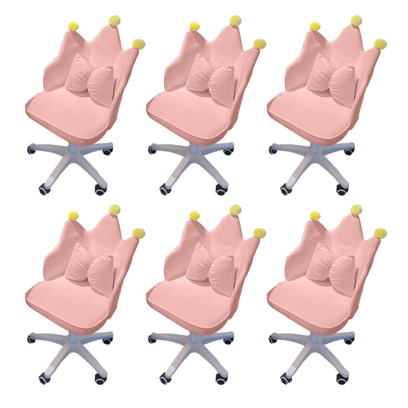 Modern Office Chair No Distressing Ergonomic Chair with Wheels Pink 6 Piece Set Clearhalo 'furn' 'furn_office_chair' 'Furniture' 'Office Chairs' 'Office Furniture' 'office_chair' 7783227