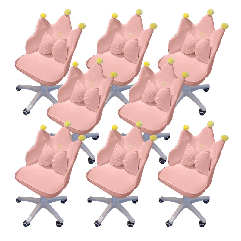 Modern Office Chair No Distressing Ergonomic Chair with Wheels Pink 8 Piece Set Clearhalo 'furn' 'furn_office_chair' 'Furniture' 'Office Chairs' 'Office Furniture' 'office_chair' 7783229