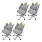 Modern Office Chair No Distressing Ergonomic Chair with Wheels Grey 4 Piece Set Clearhalo 'furn' 'furn_office_chair' 'Furniture' 'Office Chairs' 'Office Furniture' 'office_chair' 7783232