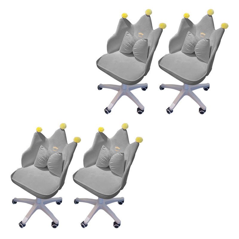 Modern Office Chair No Distressing Ergonomic Chair with Wheels Grey 4 Piece Set Clearhalo 'furn' 'furn_office_chair' 'Furniture' 'Office Chairs' 'Office Furniture' 'office_chair' 7783232