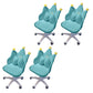 Modern Office Chair No Distressing Ergonomic Chair with Wheels Blue 4 Piece Set Clearhalo 'furn' 'furn_office_chair' 'Furniture' 'Office Chairs' 'Office Furniture' 'office_chair' 7783237