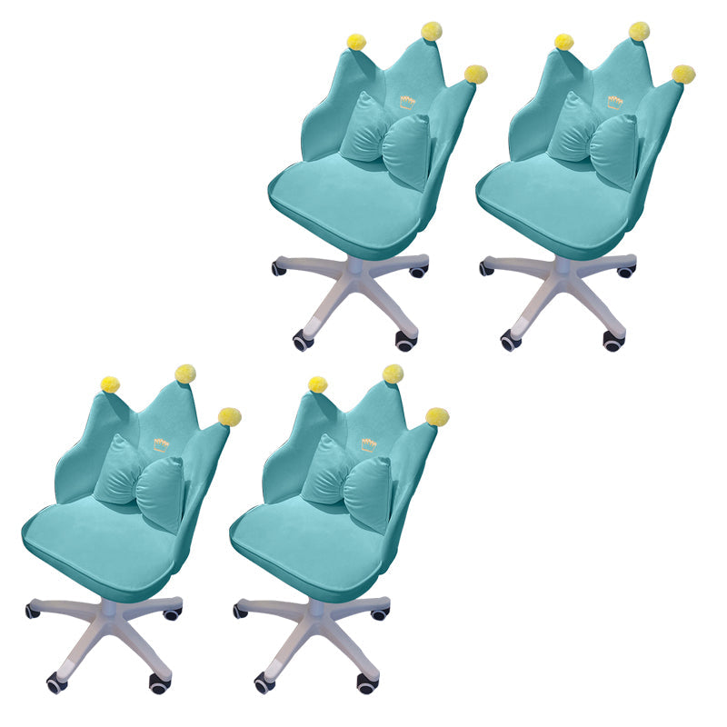 Modern Office Chair No Distressing Ergonomic Chair with Wheels Blue 4 Piece Set Clearhalo 'furn' 'furn_office_chair' 'Furniture' 'Office Chairs' 'Office Furniture' 'office_chair' 7783237