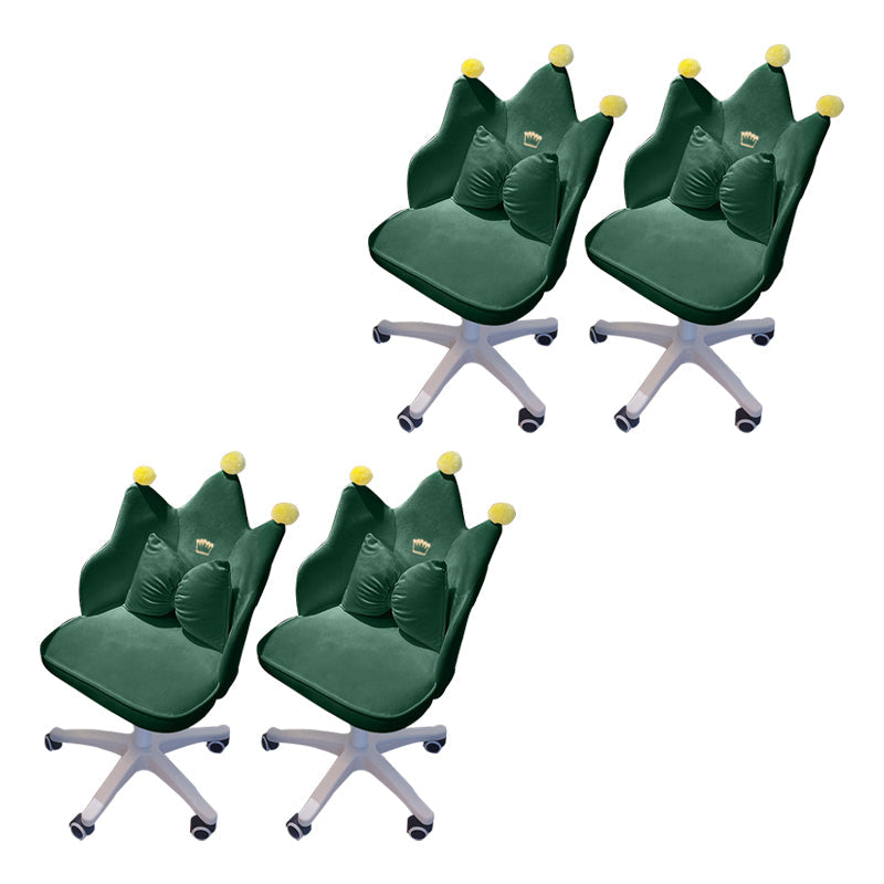Modern Office Chair No Distressing Ergonomic Chair with Wheels Green 4 Piece Set Clearhalo 'furn' 'furn_office_chair' 'Furniture' 'Office Chairs' 'Office Furniture' 'office_chair' 7783242