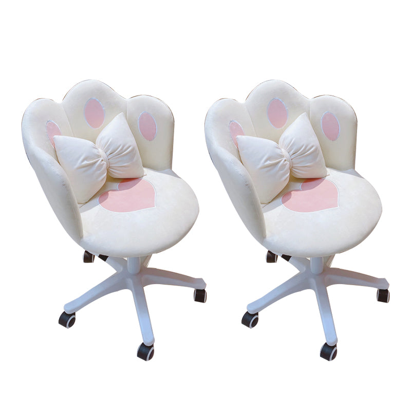 Modern Office Chair No Distressing Ergonomic Chair with Wheels White 2 Piece Set Clearhalo 'furn' 'furn_office_chair' 'Furniture' 'Office Chairs' 'Office Furniture' 'office_chair' 7783246