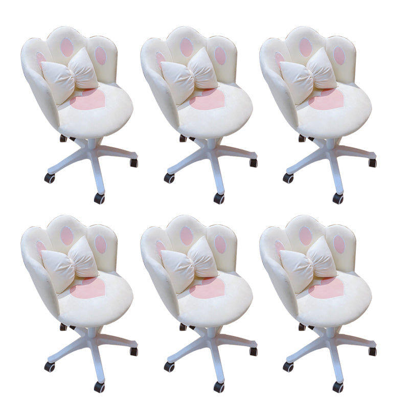 Modern Office Chair No Distressing Ergonomic Chair with Wheels White 6 Piece Set Clearhalo 'furn' 'furn_office_chair' 'Furniture' 'Office Chairs' 'Office Furniture' 'office_chair' 7783248