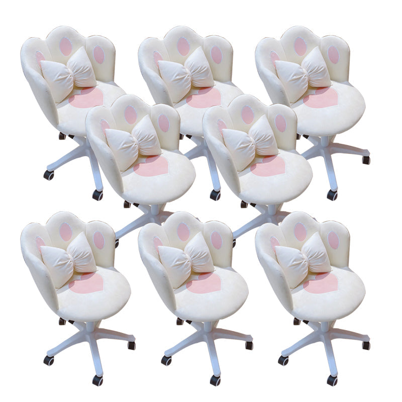 Modern Office Chair No Distressing Ergonomic Chair with Wheels White 8 Piece Set Clearhalo 'furn' 'furn_office_chair' 'Furniture' 'Office Chairs' 'Office Furniture' 'office_chair' 7783249