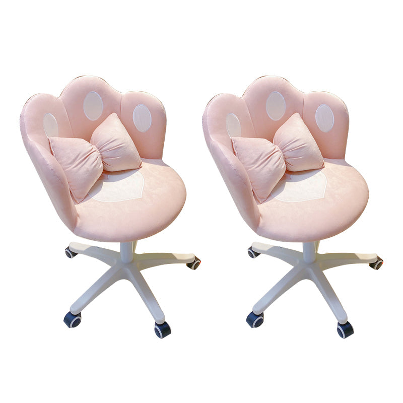 Modern Office Chair No Distressing Ergonomic Chair with Wheels White-Pink 2 Piece Set Clearhalo 'furn' 'furn_office_chair' 'Furniture' 'Office Chairs' 'Office Furniture' 'office_chair' 7783251
