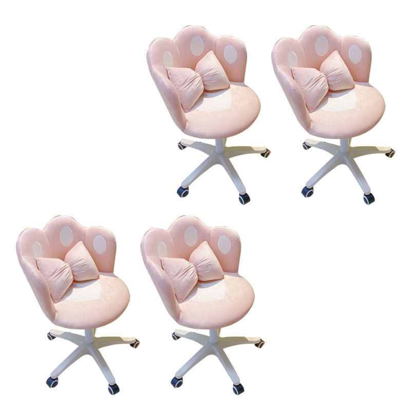Modern Office Chair No Distressing Ergonomic Chair with Wheels White-Pink 4 Piece Set Clearhalo 'furn' 'furn_office_chair' 'Furniture' 'Office Chairs' 'Office Furniture' 'office_chair' 7783252