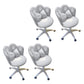 Modern Office Chair No Distressing Ergonomic Chair with Wheels White-Gray 4 Piece Set Clearhalo 'furn' 'furn_office_chair' 'Furniture' 'Office Chairs' 'Office Furniture' 'office_chair' 7783257