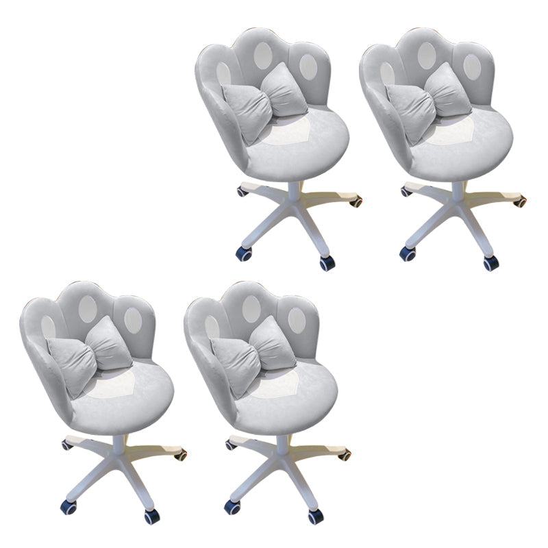 Modern Office Chair No Distressing Ergonomic Chair with Wheels White-Gray 4 Piece Set Clearhalo 'furn' 'furn_office_chair' 'Furniture' 'Office Chairs' 'Office Furniture' 'office_chair' 7783257