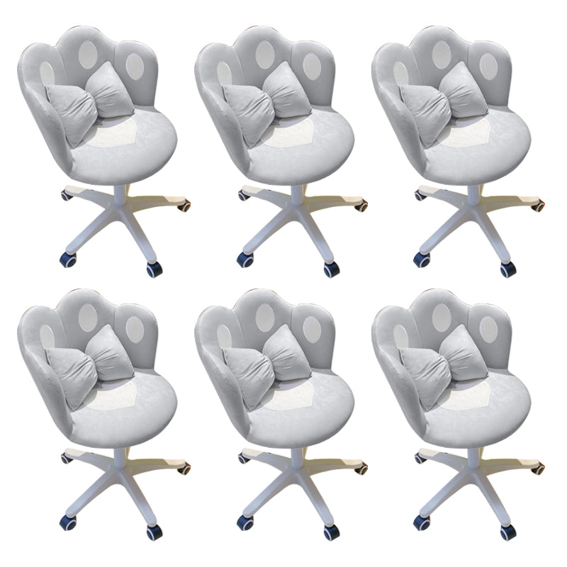 Modern Office Chair No Distressing Ergonomic Chair with Wheels White-Gray 6 Piece Set Clearhalo 'furn' 'furn_office_chair' 'Furniture' 'Office Chairs' 'Office Furniture' 'office_chair' 7783258