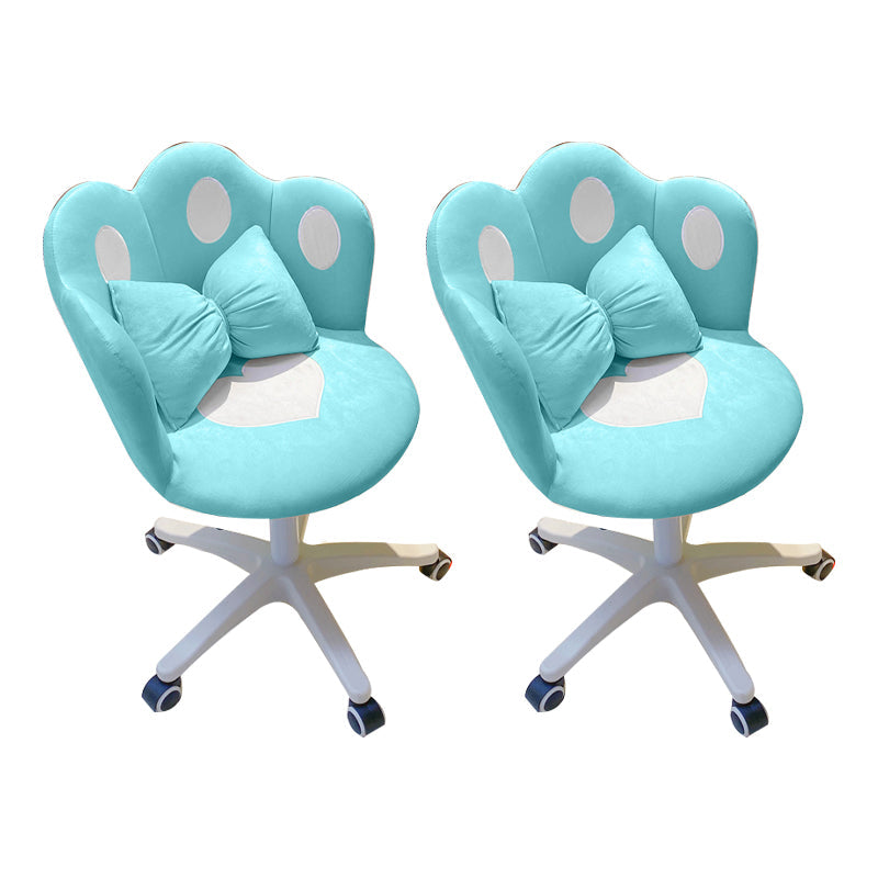 Modern Office Chair No Distressing Ergonomic Chair with Wheels White-Blue 2 Piece Set Clearhalo 'furn' 'furn_office_chair' 'Furniture' 'Office Chairs' 'Office Furniture' 'office_chair' 7783261