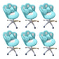 Modern Office Chair No Distressing Ergonomic Chair with Wheels White-Blue 6 Piece Set Clearhalo 'furn' 'furn_office_chair' 'Furniture' 'Office Chairs' 'Office Furniture' 'office_chair' 7783263
