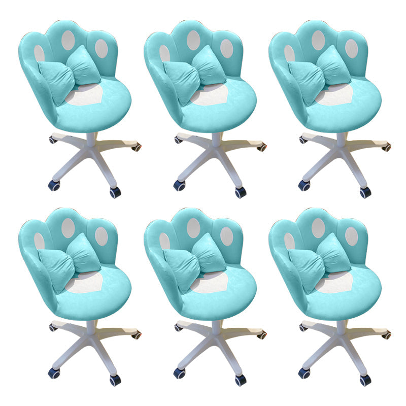 Modern Office Chair No Distressing Ergonomic Chair with Wheels White-Blue 6 Piece Set Clearhalo 'furn' 'furn_office_chair' 'Furniture' 'Office Chairs' 'Office Furniture' 'office_chair' 7783263