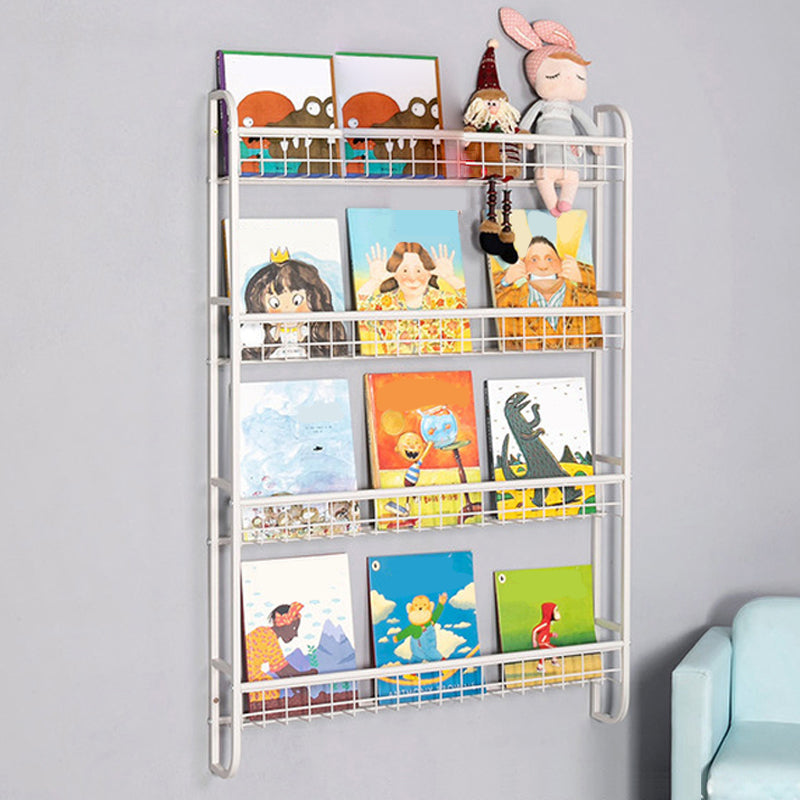 Floating Contemporary Bookcase Metal Closed Back Bookshelf with Shelves Clearhalo 'Bookcases' 'furn' 'furn_bookcases' 'Furniture' 'Office Furniture' 7783496