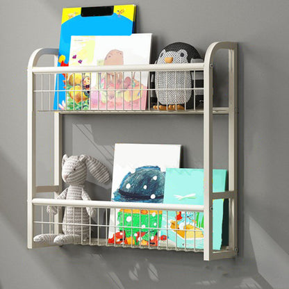 Floating Contemporary Bookcase Metal Closed Back Bookshelf with Shelves 20.3"L x 4.6"W x 18.9"H Clearhalo 'Bookcases' 'furn' 'furn_bookcases' 'Furniture' 'Office Furniture' 7783497