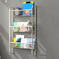 Floating Contemporary Bookcase Metal Closed Back Bookshelf with Shelves 20.3"L x 4.6"W x 34.5"H Clearhalo 'Bookcases' 'furn' 'furn_bookcases' 'Furniture' 'Office Furniture' 7783498