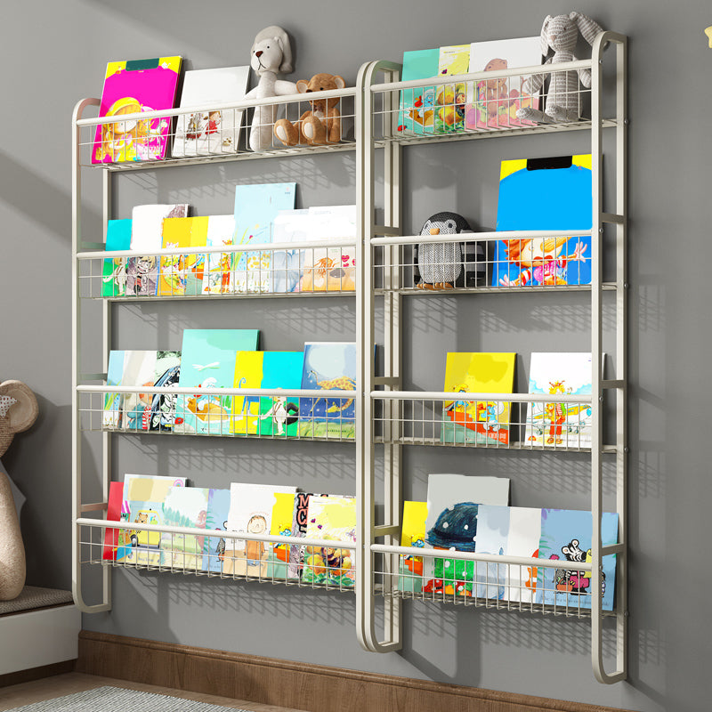Floating Contemporary Bookcase Metal Closed Back Bookshelf with Shelves Clearhalo 'Bookcases' 'furn' 'furn_bookcases' 'Furniture' 'Office Furniture' 7783499