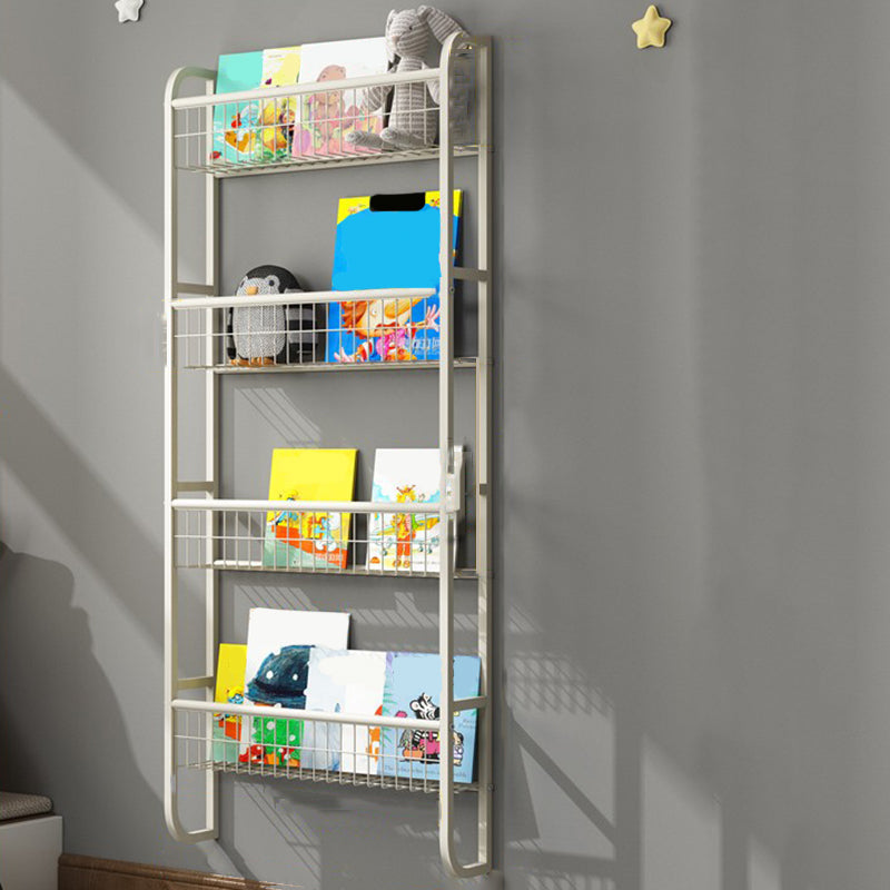 Floating Contemporary Bookcase Metal Closed Back Bookshelf with Shelves 20.3"L x 4.6"W x 47.2"H Clearhalo 'Bookcases' 'furn' 'furn_bookcases' 'Furniture' 'Office Furniture' 7783500