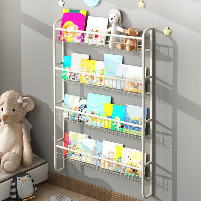 Floating Contemporary Bookcase Metal Closed Back Bookshelf with Shelves Clearhalo 'Bookcases' 'furn' 'furn_bookcases' 'Furniture' 'Office Furniture' 7783501