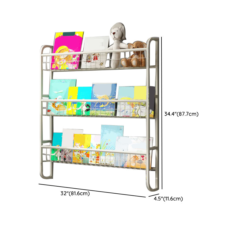 Floating Contemporary Bookcase Metal Closed Back Bookshelf with Shelves Clearhalo 'Bookcases' 'furn' 'furn_bookcases' 'Furniture' 'Office Furniture' 7783512
