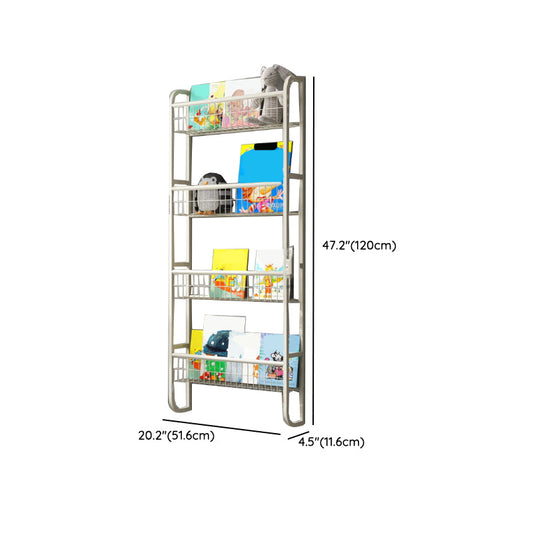 Floating Contemporary Bookcase Metal Closed Back Bookshelf with Shelves Clearhalo 'Bookcases' 'furn' 'furn_bookcases' 'Furniture' 'Office Furniture' 7783513