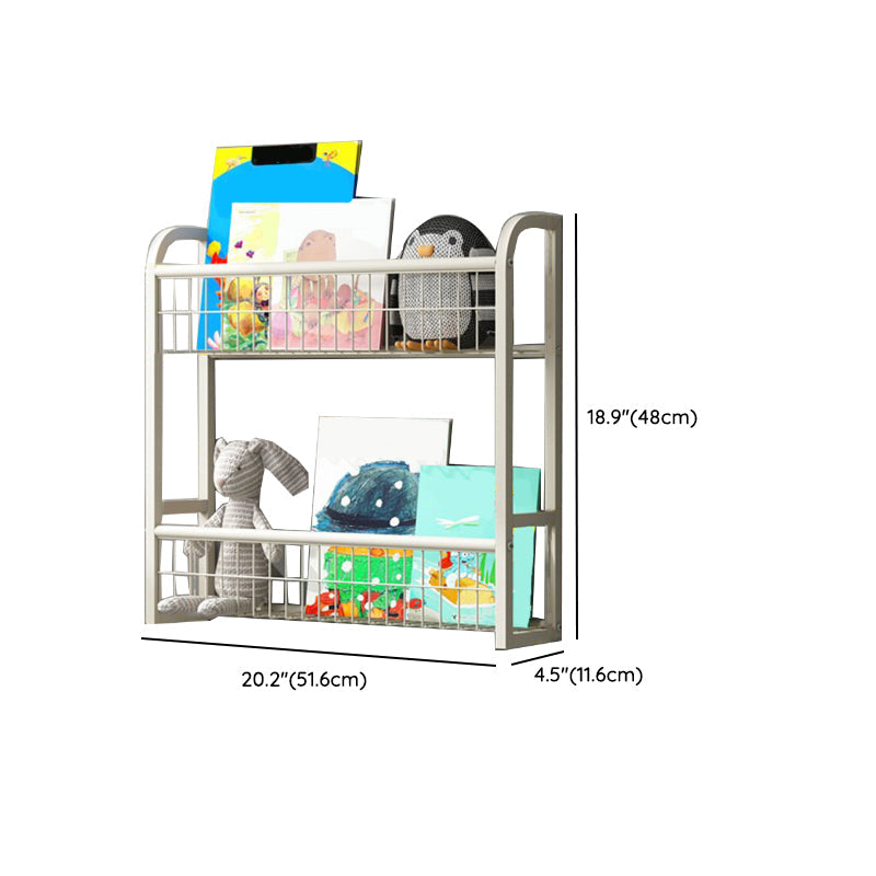 Floating Contemporary Bookcase Metal Closed Back Bookshelf with Shelves Clearhalo 'Bookcases' 'furn' 'furn_bookcases' 'Furniture' 'Office Furniture' 7783515