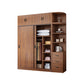 Artificial Wood Wardrobe Brown Wardrobe with Sliding Doors for Bedroom