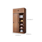 Artificial Wood Wardrobe Brown Wardrobe with Sliding Doors for Bedroom