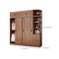 Artificial Wood Wardrobe Brown Wardrobe with Sliding Doors for Bedroom